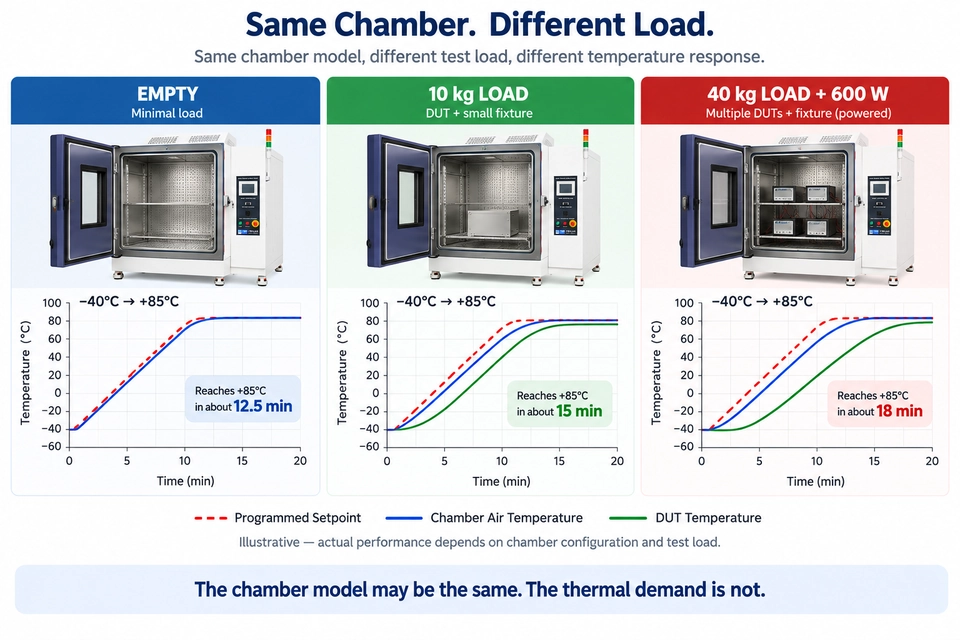 loaded temperature ramp rate environmental test chamber